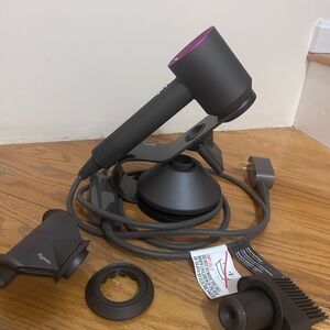 Hair Dryer with Attachments in Gray and Purple